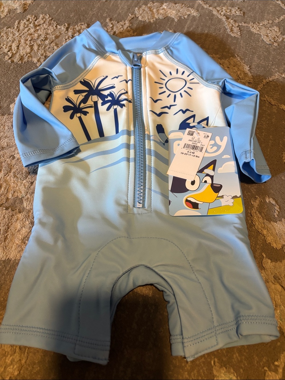 Bluey Zip-Front Rash-guard Swimwear - Picture 2 of 5